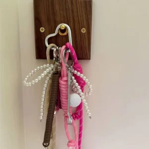 Keychain DIY Creative Weaving Rope Pendant White Bowknot Heart Bag Decoration Women Girls Gifts Handmade Jewelry Ornament