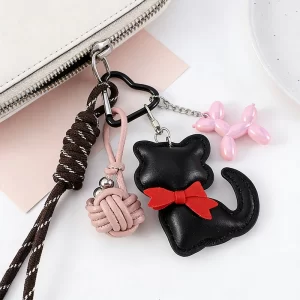 1PC Heart Keychain Braided Rope Bag Pendant Keyring Fashion Simple All-matching Bag Decoration Accessories