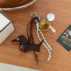 Original Keychain Nylon Woven Rope Sausage Dog Baseball Pendant Hang Bag DIY Personalized Accessories